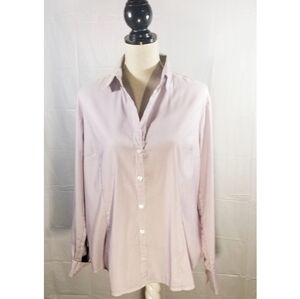 H&M Women Purple Stripped Long Sleeve Button Down